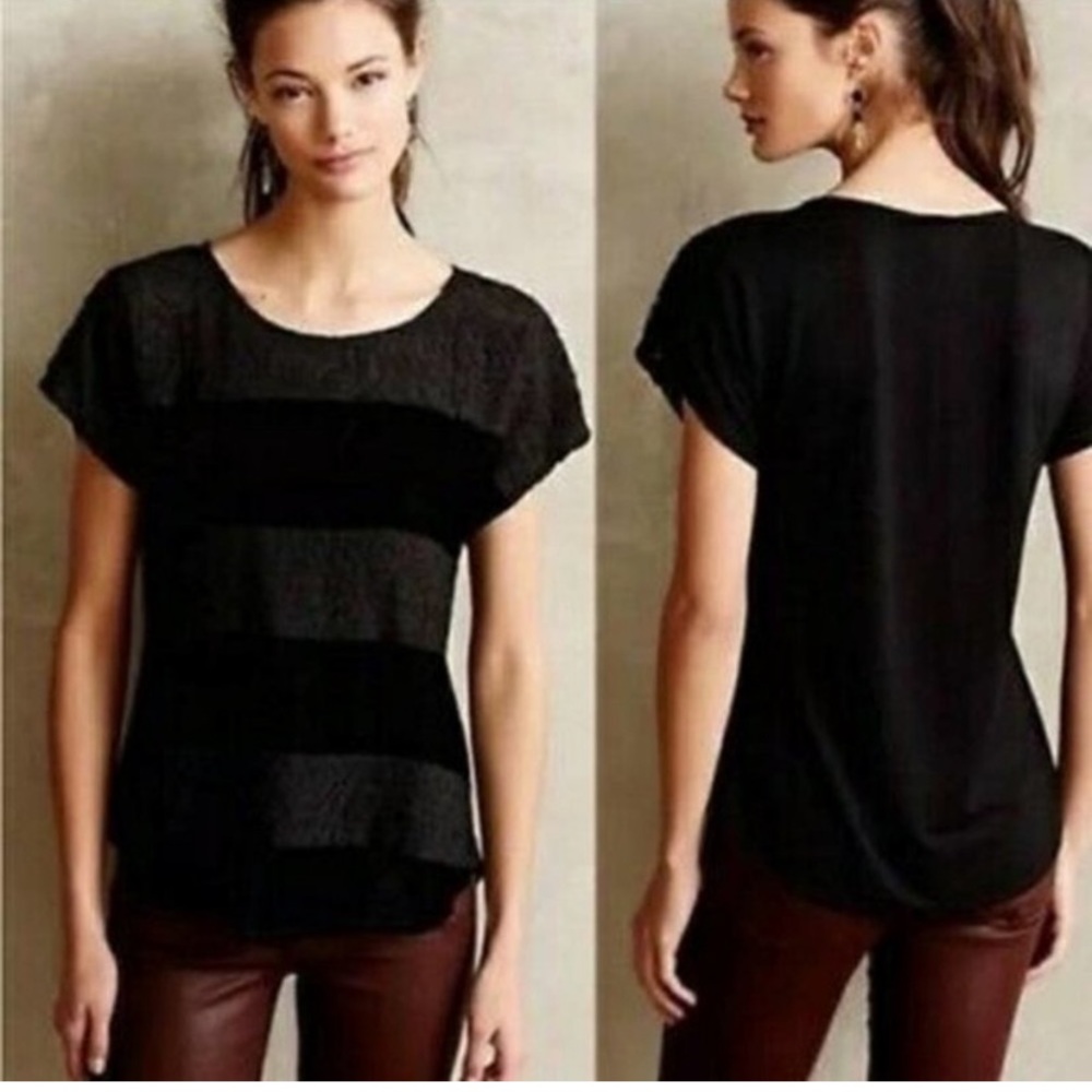 Anthro Dolan Velvet and Lace Top